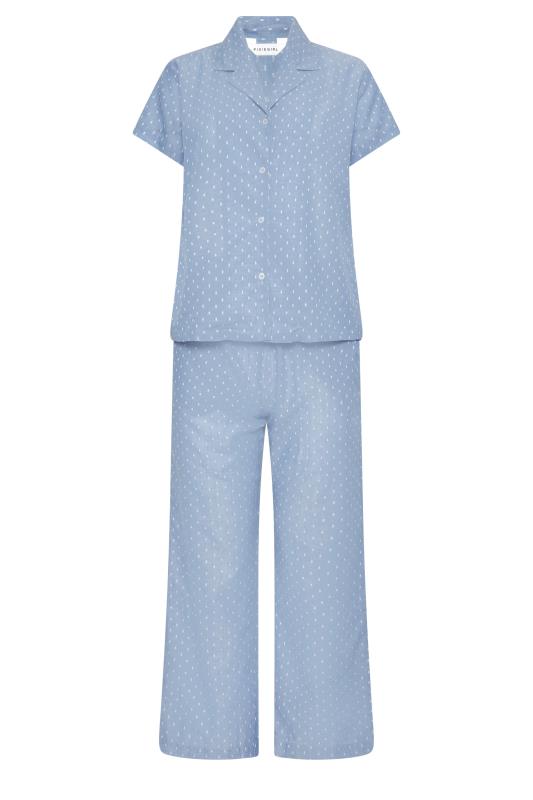 PixieGirl Blue Dobby Spot Woven Pyjama Set | PixieGirl 6