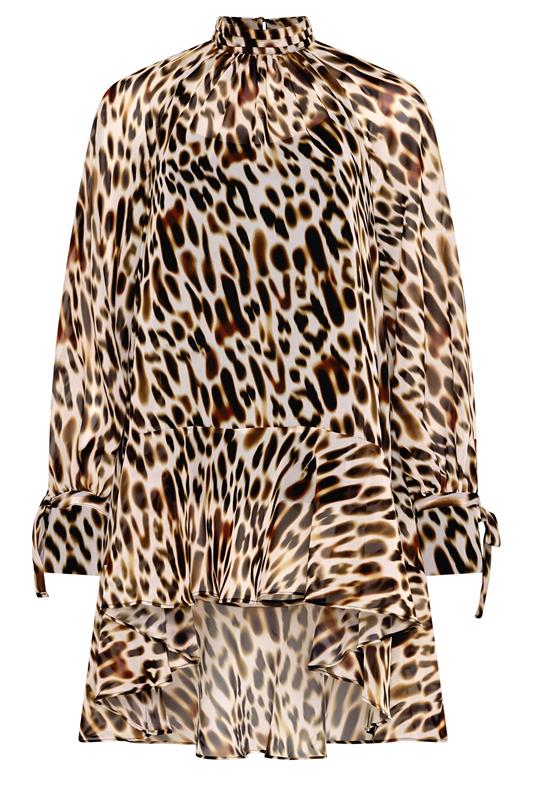 STAR Brown Animal Print Dipped Hem Tunic Top | StarByJM 5