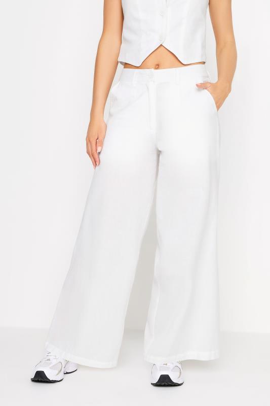 Buy Reiss Ice Blue Demi Petite Linen Wide Leg Garment Dyed Trousers from  Next USA