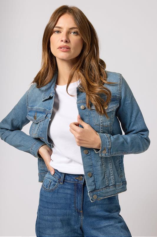 M&Co Blue Mid Wash Denim Jacket | M&Co 1