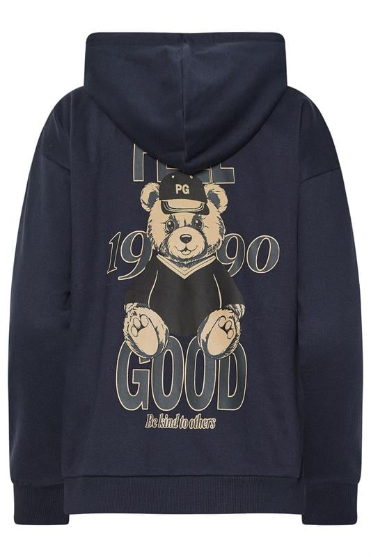 PixieGirl Petite Women's Navy Blue Slogan Drawstring Hoodie | PixieGirl 6