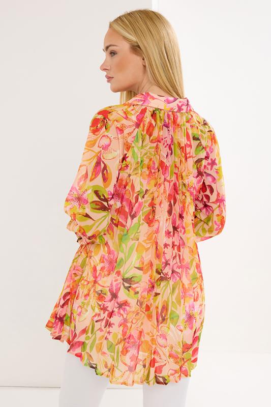 STAR Orange Floral Pleated Shirt | StarByJM 2