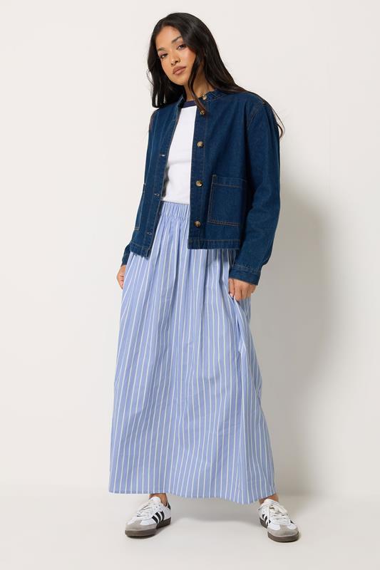  PixieGirl Petite Blue Stripe Maxi Skirt