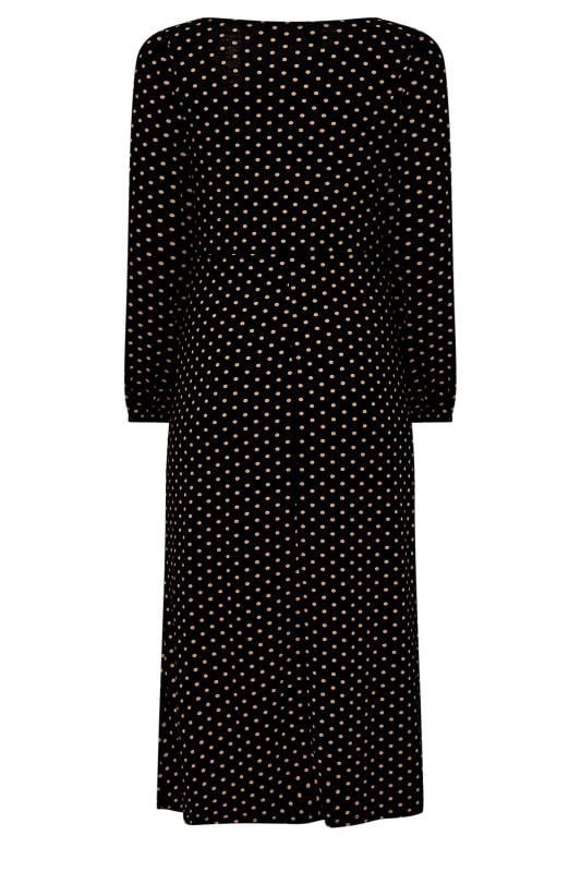 Petite Black & Brown Polka Dot Print Tea Dress | PixieGirl 7