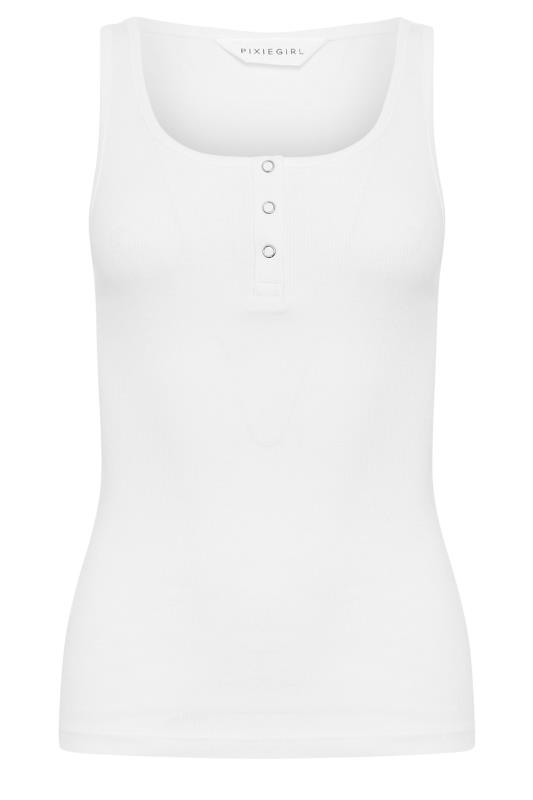 PixieGirl Petite Women's 2 PACK Sage Green & White Ribbed Popper Vest Tops | PixieGirl 9