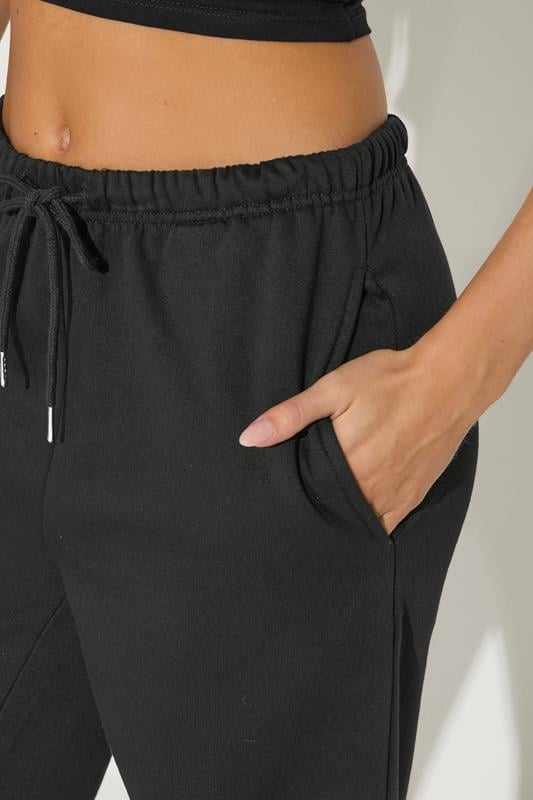 PixieGirl Petite Women's Black Drawstring Wide Leg Joggers | PixieGirl 5