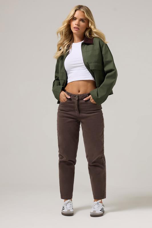 PixieGirl Petite Women's Chocolate Brown Barrel Jeans | PixieGirl 2