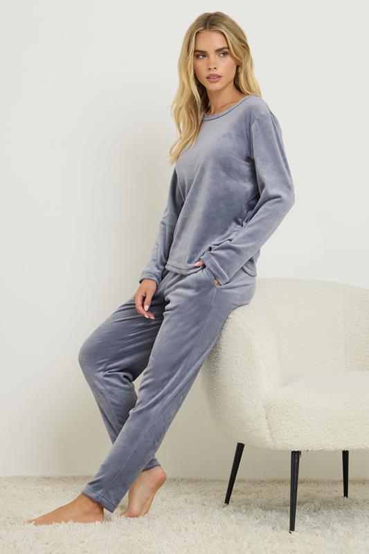 PixieGirl Petite Women's Blue Luxe Fleece Pyjama Set | PixieGirl 2