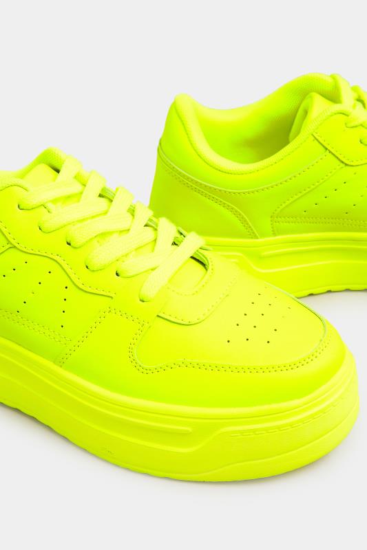 Neon Green Chunky Trainers In Extra Wide EEE Fit | Yours Clothing 5