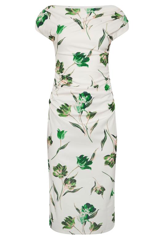 STAR White Floral Draped Midi Dress | StarByJM 5