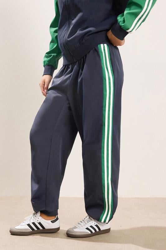 PixieGirl Petite Women's Navy Stripe Cuffed Joggers | PixieGirl 3