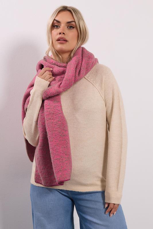 Plus Size  Yours Pink Soft Touch Scarf
