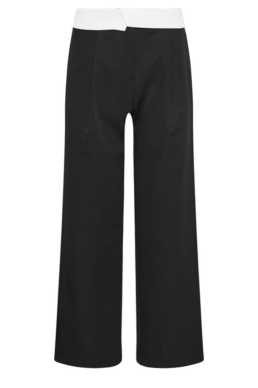 PixieGirl Petite Women's Black Fold Over Smart Trousers | PixieGirl 1