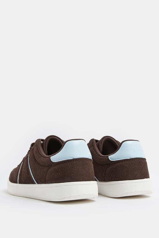 Chocolate Brown Panelled Trainers In Extra Wide EEE Fit | Yours Clothing 4