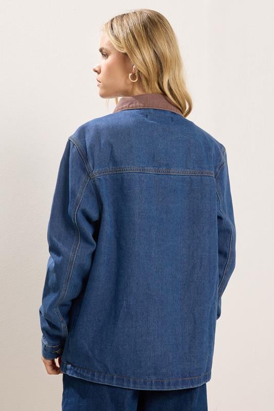 PixieGirl Petite Women's Denim Blue Cord Collar Jacket | PixieGirl 3