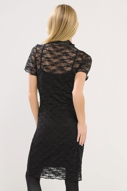 PixieGirl Petite Women's Black Lace Short Sleeve Dress | PixieGirl 3