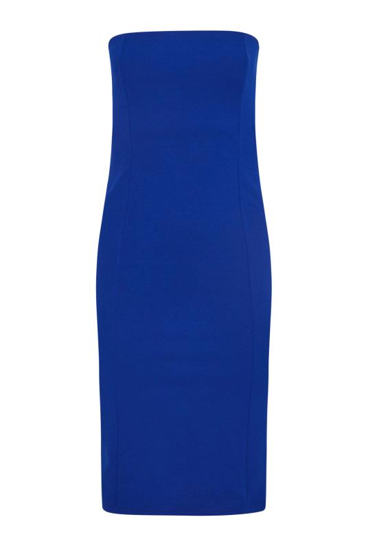 Petite Cobalt Blue Bandeau Midi Dress | PixieGirl
