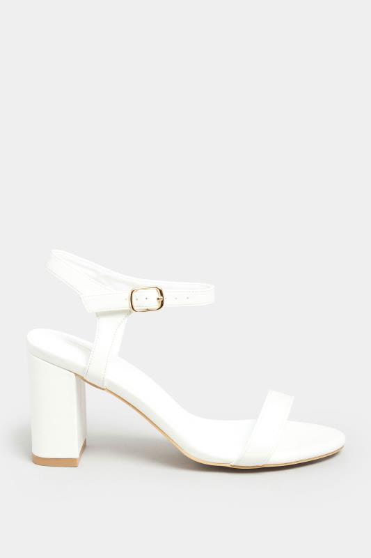 LIMITED COLLECTION White Block Heel Sandal In Wide E Fit & Extra Wide Fit | Yours Clothing 3