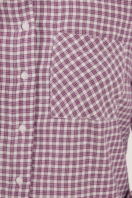 M&Co Petite Berry Red Check Cotton Shirt | M&Co 4