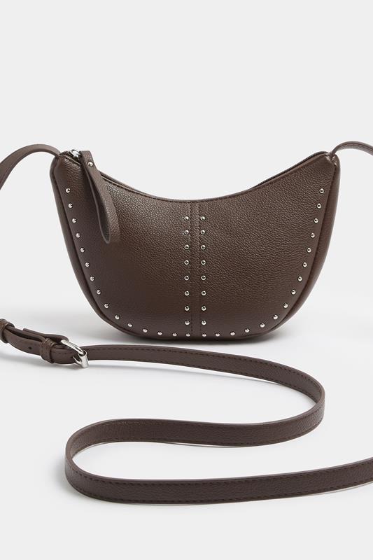 Brown Stud Detail Cross Body Bag | Yours Clothing 5