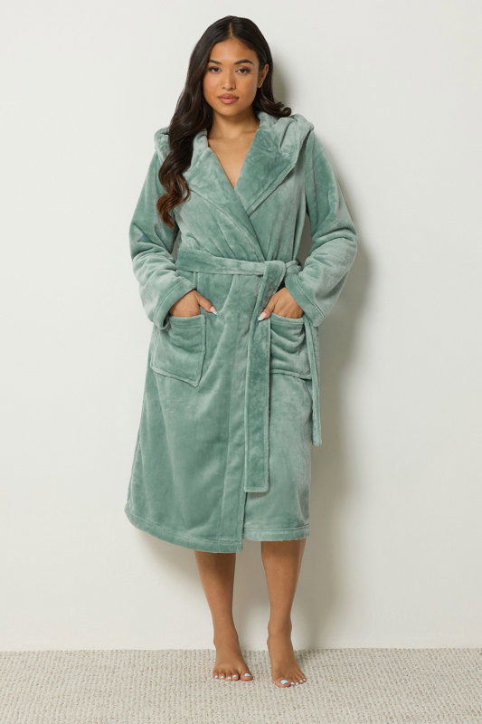 green hooded dressing gown PixieGirl Petite Womens Super Luxe W-AllYear