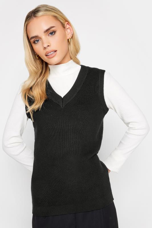 PixieGirl Black V-Neck Knitted Sweater Vest | PixieGirl  1