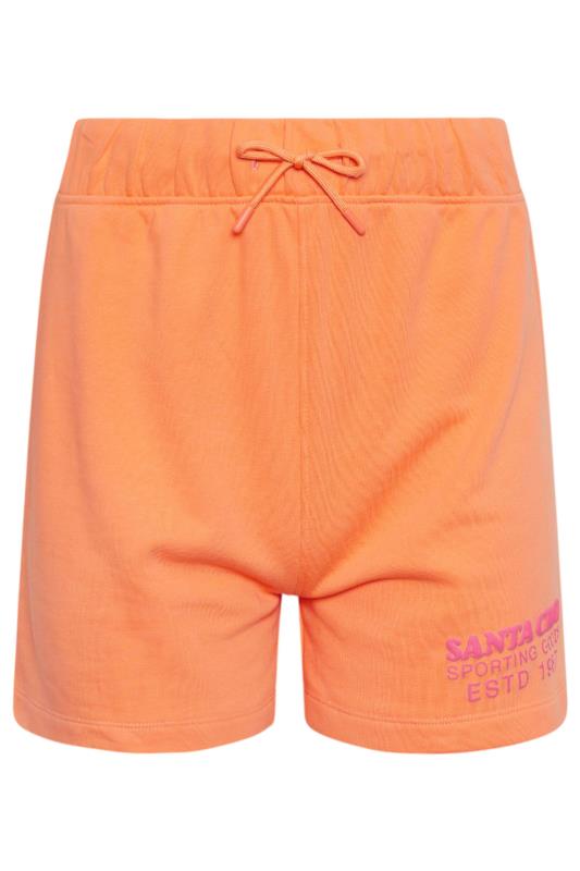 PixieGirl Petite Women's Orange 'Santa Cruz' Slogan Jogger Shorts | PixieGirl 6