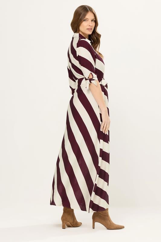 STAR Burgundy Red Stripe Shirt Dress | StarByJM 4