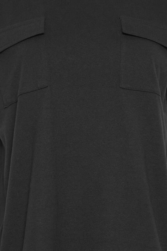 Petite Black Pocket Detail Cotton T-Shirt | PixieGirl 5