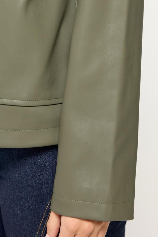 PixieGirl Petite Women's Green Faux Leather Pocket Jacket | PixieGirl 4
