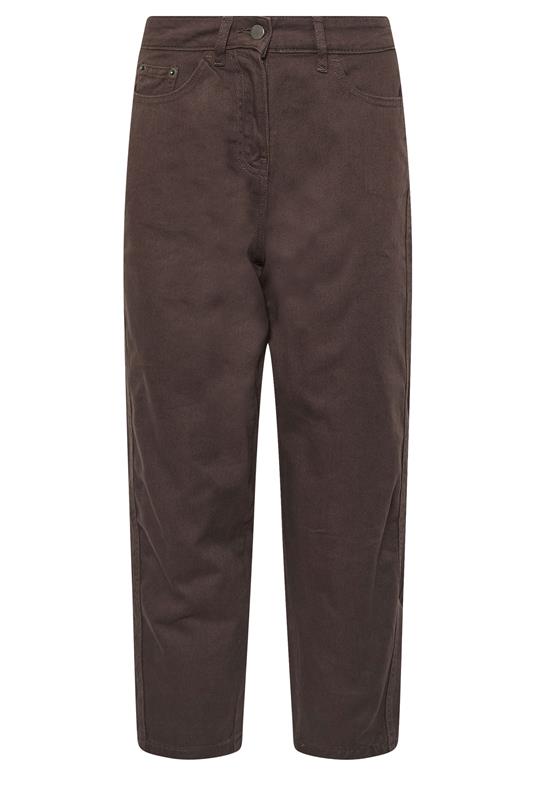 PixieGirl Petite Women's Chocolate Brown Barrel Jeans | PixieGirl 6