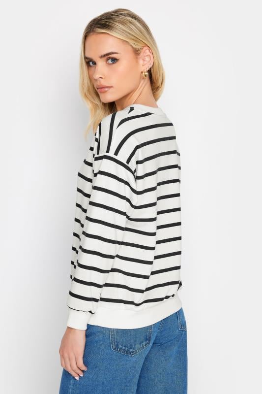 PixieGirl Petite White & Black Stripe Sweatshirt | PixieGirl  3