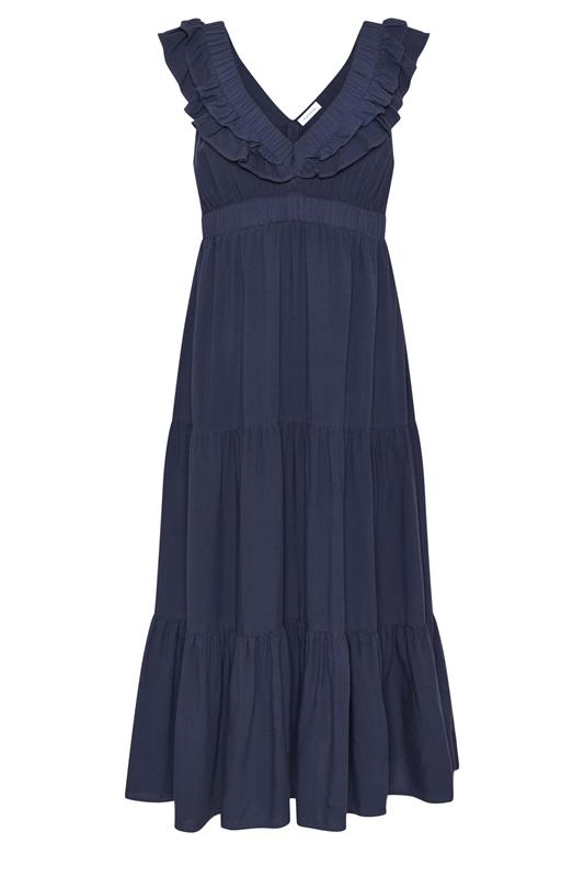 chinese dress ladies Solange Crinkled Maxi Dress (Petite) Navy / Petite / 1x main image 1