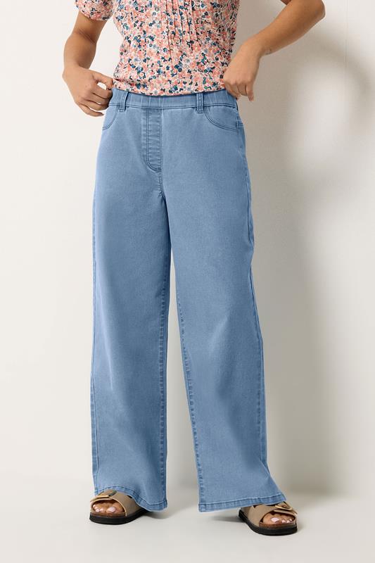 M&Co Petite Lightwash Blue Wide Leg Jeggings