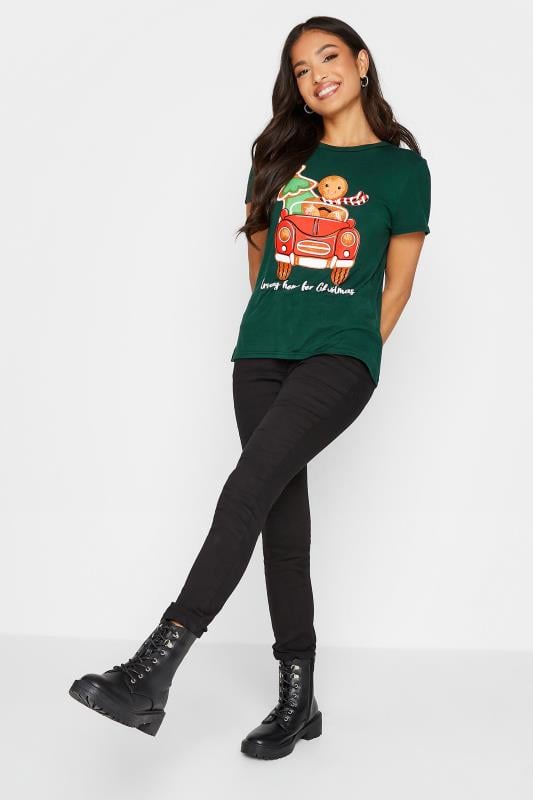 Petite Green 'Driving Home' Gingerbread Christmas T-Shirt | PixieGirl 2