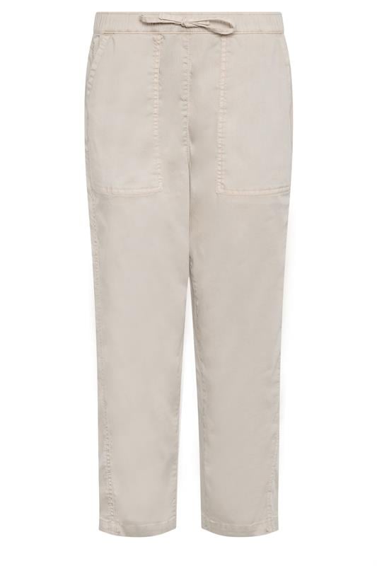 M&Co Natural Brown Tie Waist Barrel Trousers | M&Co 5