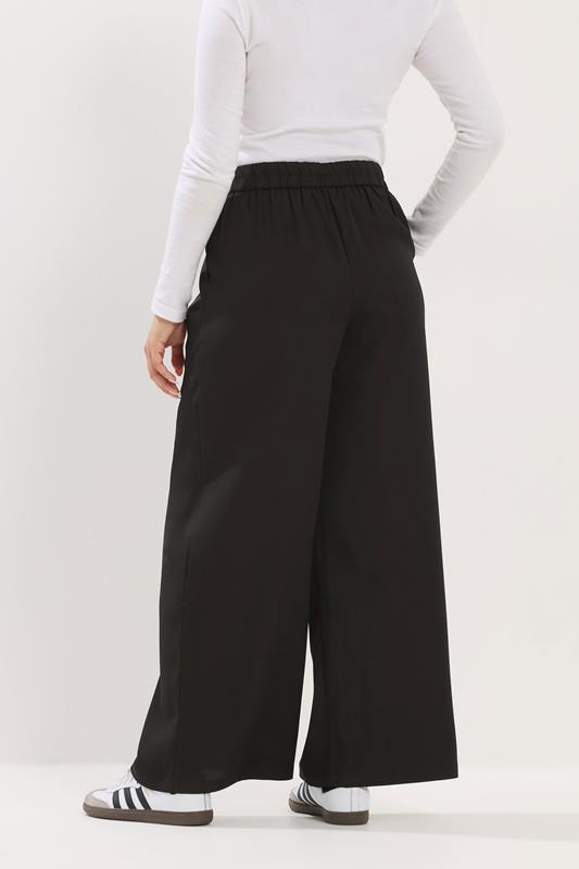 PixieGirl Petite Women's Black Belted Wide Leg Trousers | PixieGirl 2