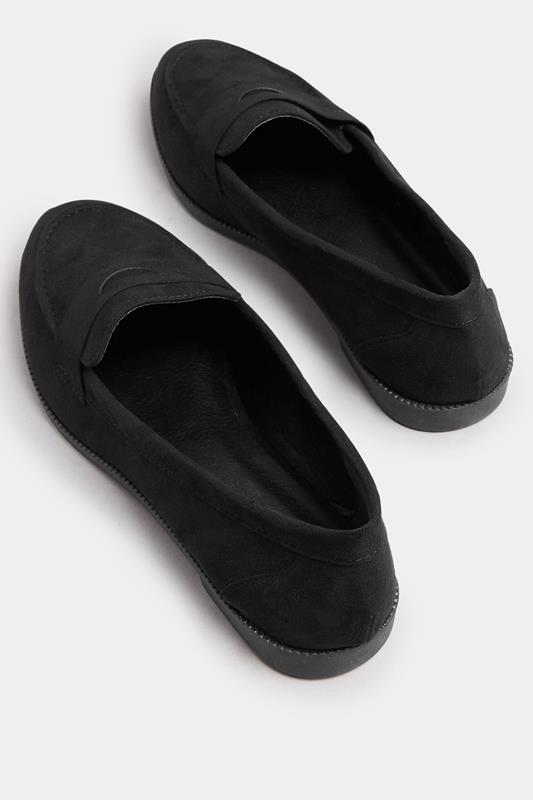 Black Suede Loafers In Wide E Fit | Yours Clothing 4