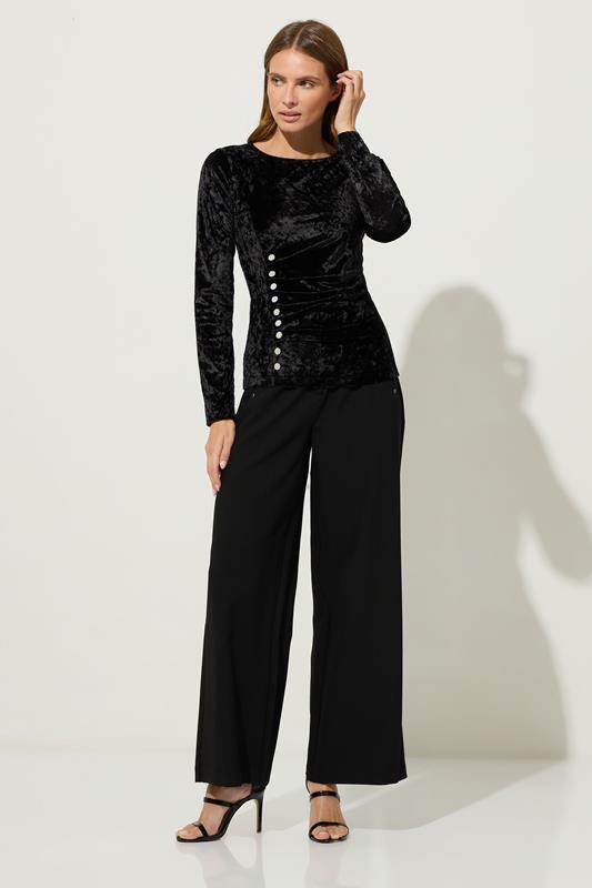 STAR Black Velvet Button Detail Top | StarByJM 2