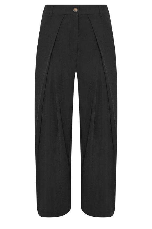 PixieGirl Petite Women's Black Wrap Pleated Wide Leg Trousers | PixieGirl 1