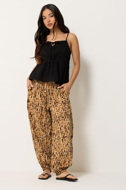 PixieGirl Petite Brown Tie Dye Balloon Trousers