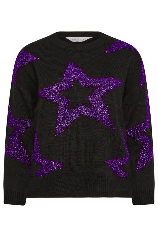 PixieGirl Black & Purple Glitter Star Jumper | PixieGirl  6