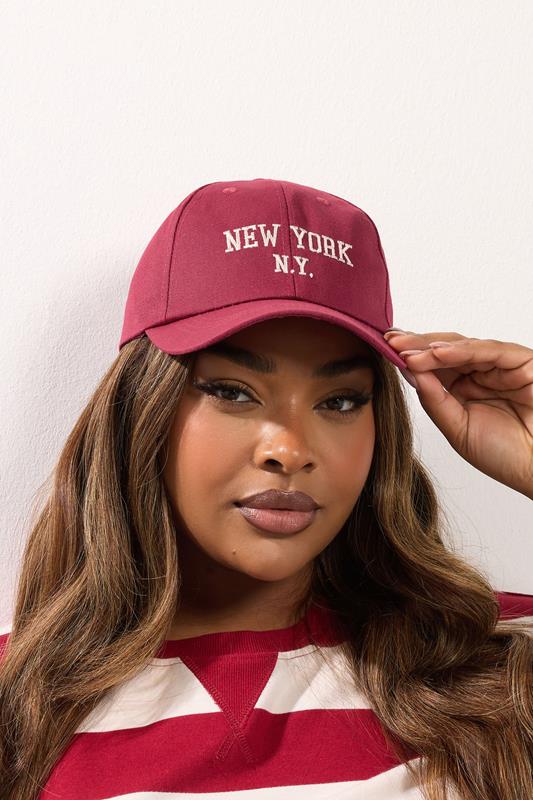 Plus Size  Yours Red 'New York' Slogan Baseball Cap