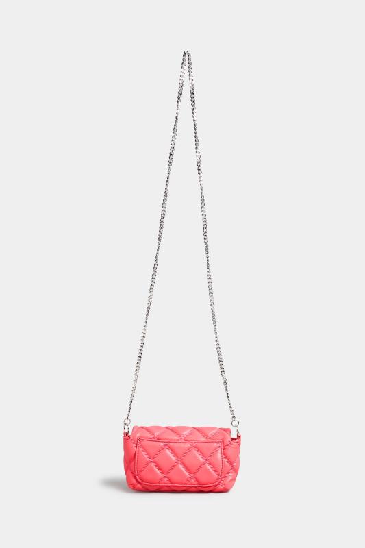 Pink Quilted Diamante Strap Cross Body Bag | Yours Clothing 4