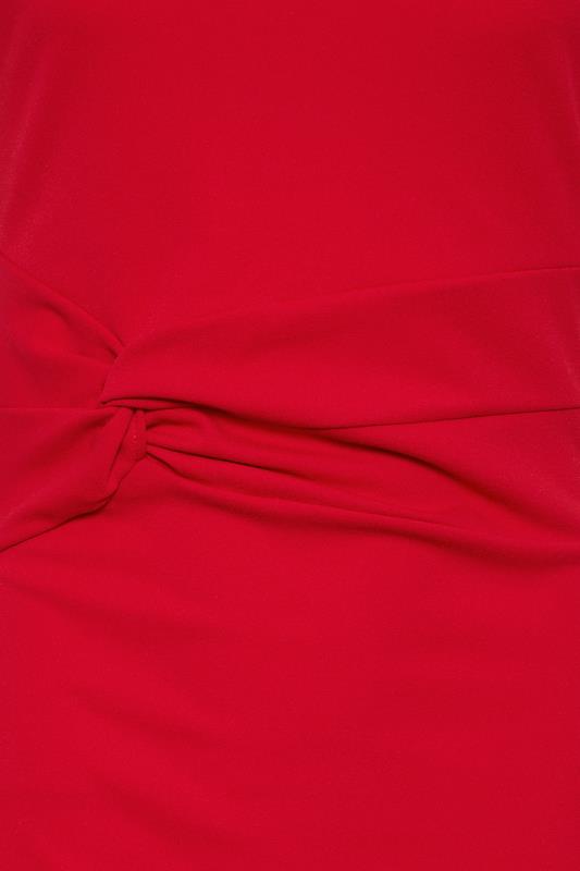 Petite Red Knot Twist Midi Dress | PixieGirl 5