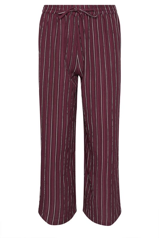 Petite  PixieGirl Petite Burgundy Red Striped Tie Waist Trousers