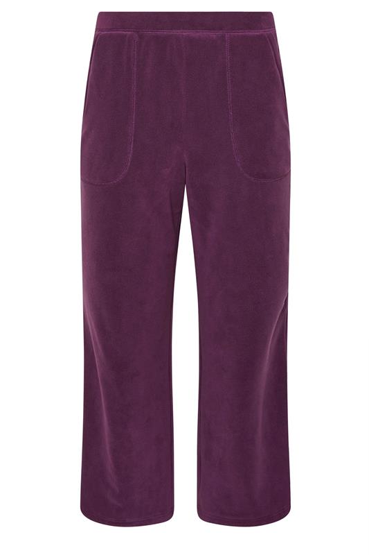 PixieGirl Petite Women's Burgundy Red Fleece Wide Leg Trousers | PixieGirl 5