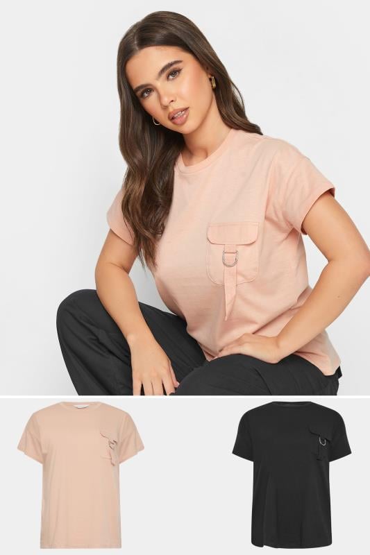 Petite  PixieGirl 2 PACK Pink & Black Utility T-Shirts