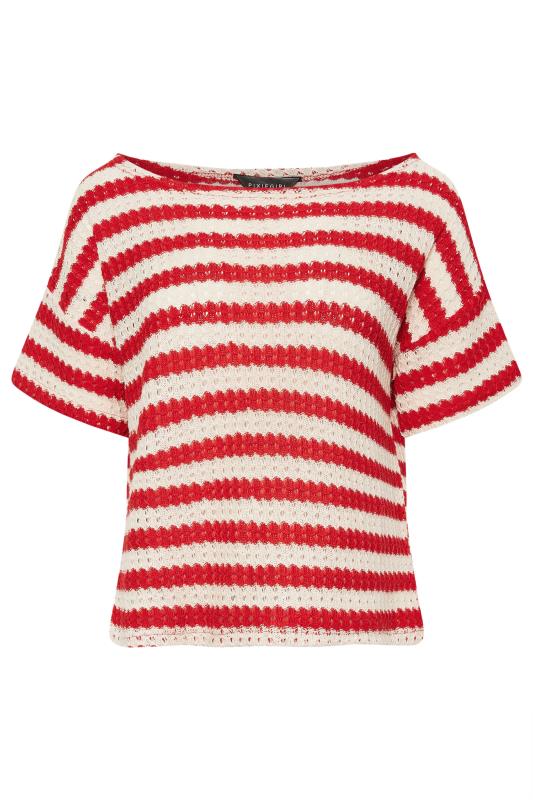 PixieGirl Petite Women's Red Stripe Crochet T-Shirt | PixieGirl 5