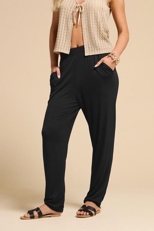 PixieGirl Petite Women's Black Jersey Harem Trousers | PixieGirl 2